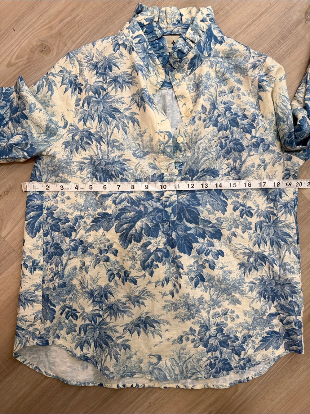 Hyacinth House Tuckernuck Misty Blue Toile Tegan Popover.  Sz Small - Picture 10 of 15